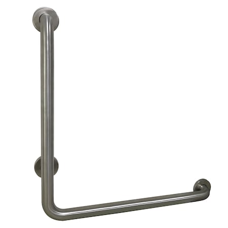 Made To Match L-Shaped Grab Bar, 27-1/16" L, 18 ga. Stainless Steel, Brushed Nickel GBL1224CSR8